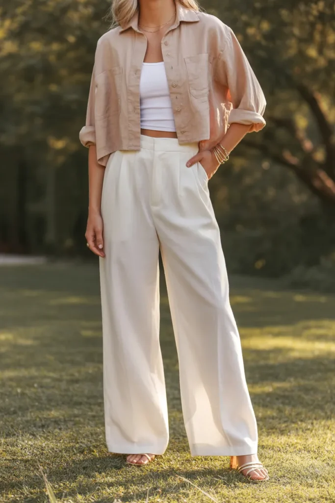 Cropped Linen Shirt