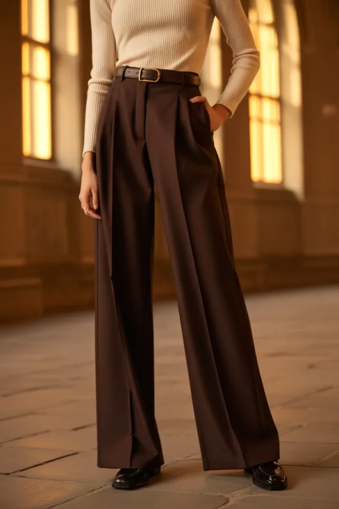 High-Waisted Wide Leg Slacks
