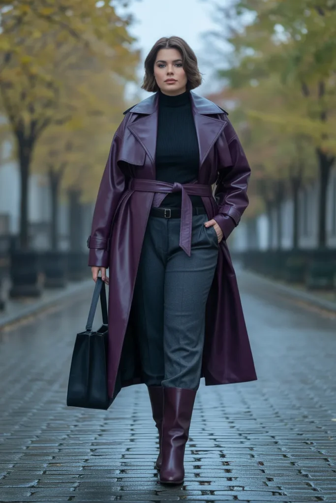 Leather Trench Coat Layer