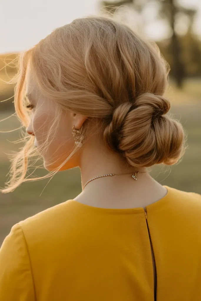 Low Messy Chignon With Clips