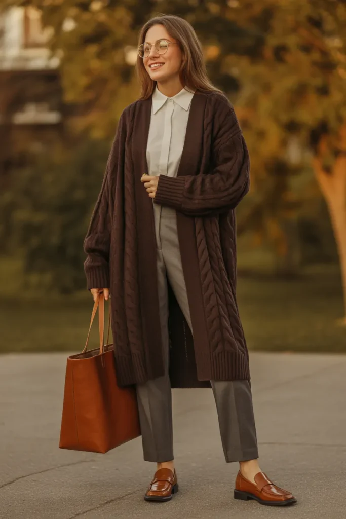 Oversized Cardigan Dark Wash