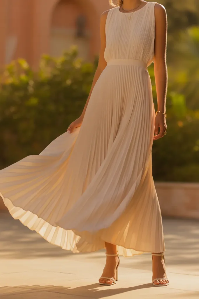 Pleated Maxi Dress