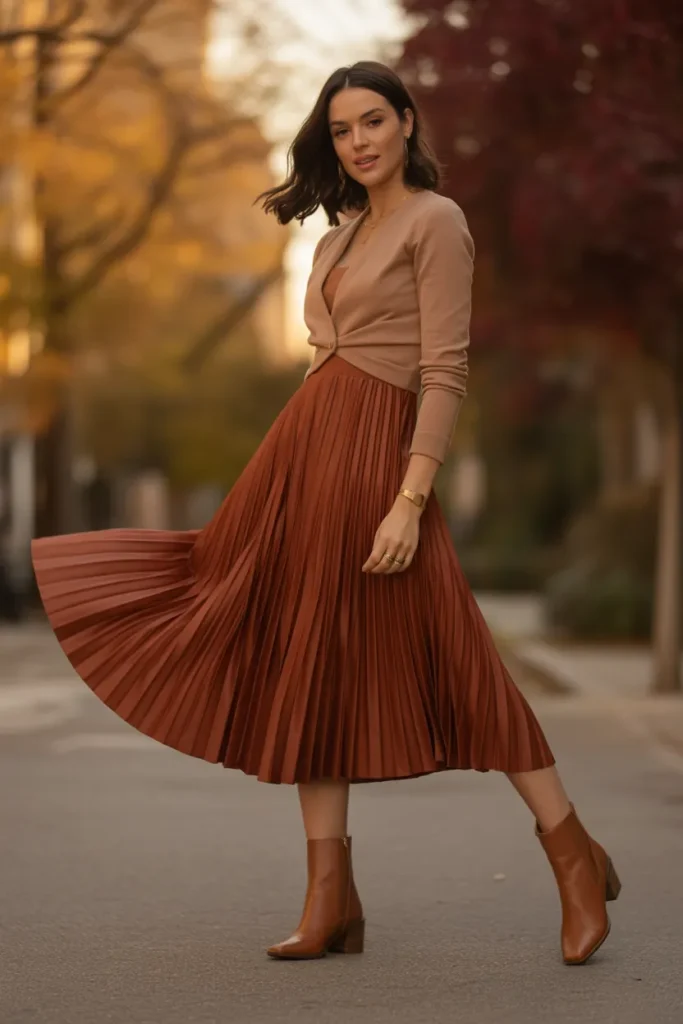 Pleated Midi Dress