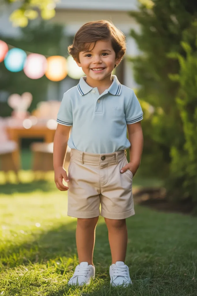 Preppy Polo and Shorts Set