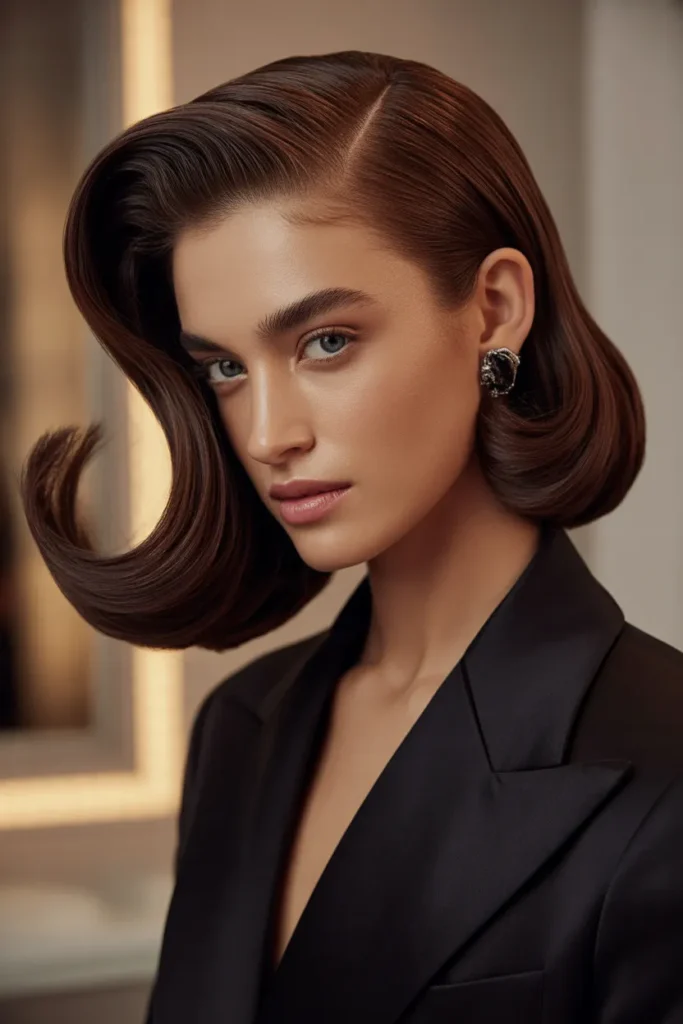 Sleek Deep Side Part