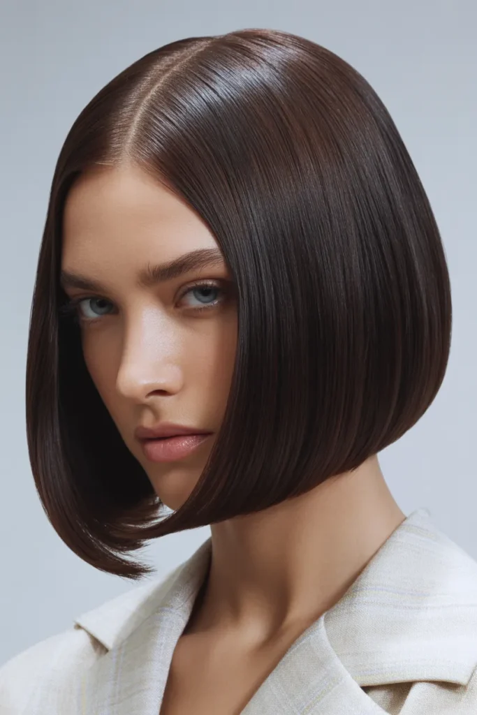 Sleek Middle Part Bob