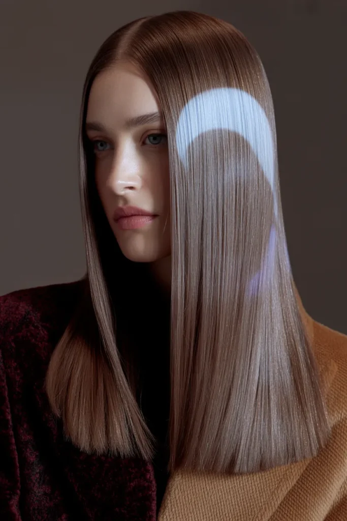 Sleek Middle-Part Glass Hair