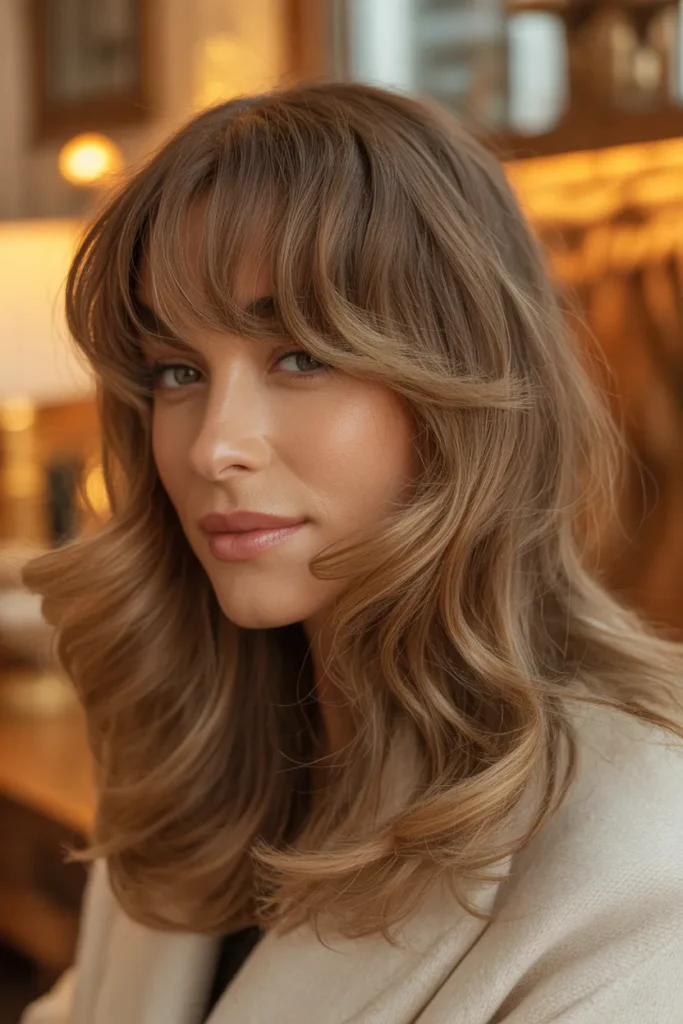 Soft Layered Curtain Bangs