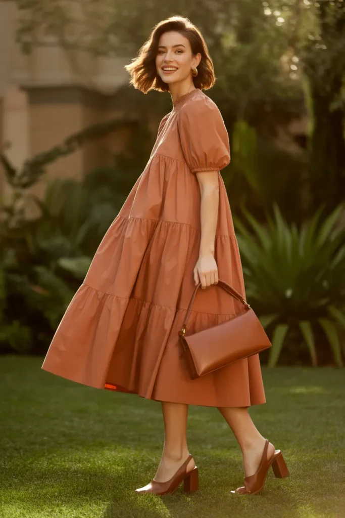 Sophisticated Tiered Smock Dress