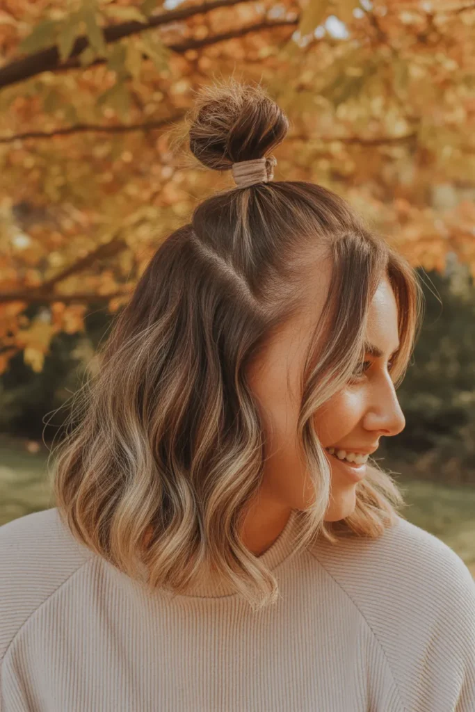 Textured Half-Up Topknot