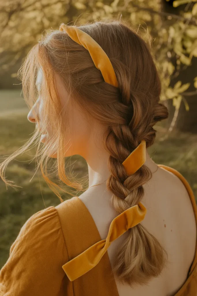Textured Mustard Velvet Ribbon Braid