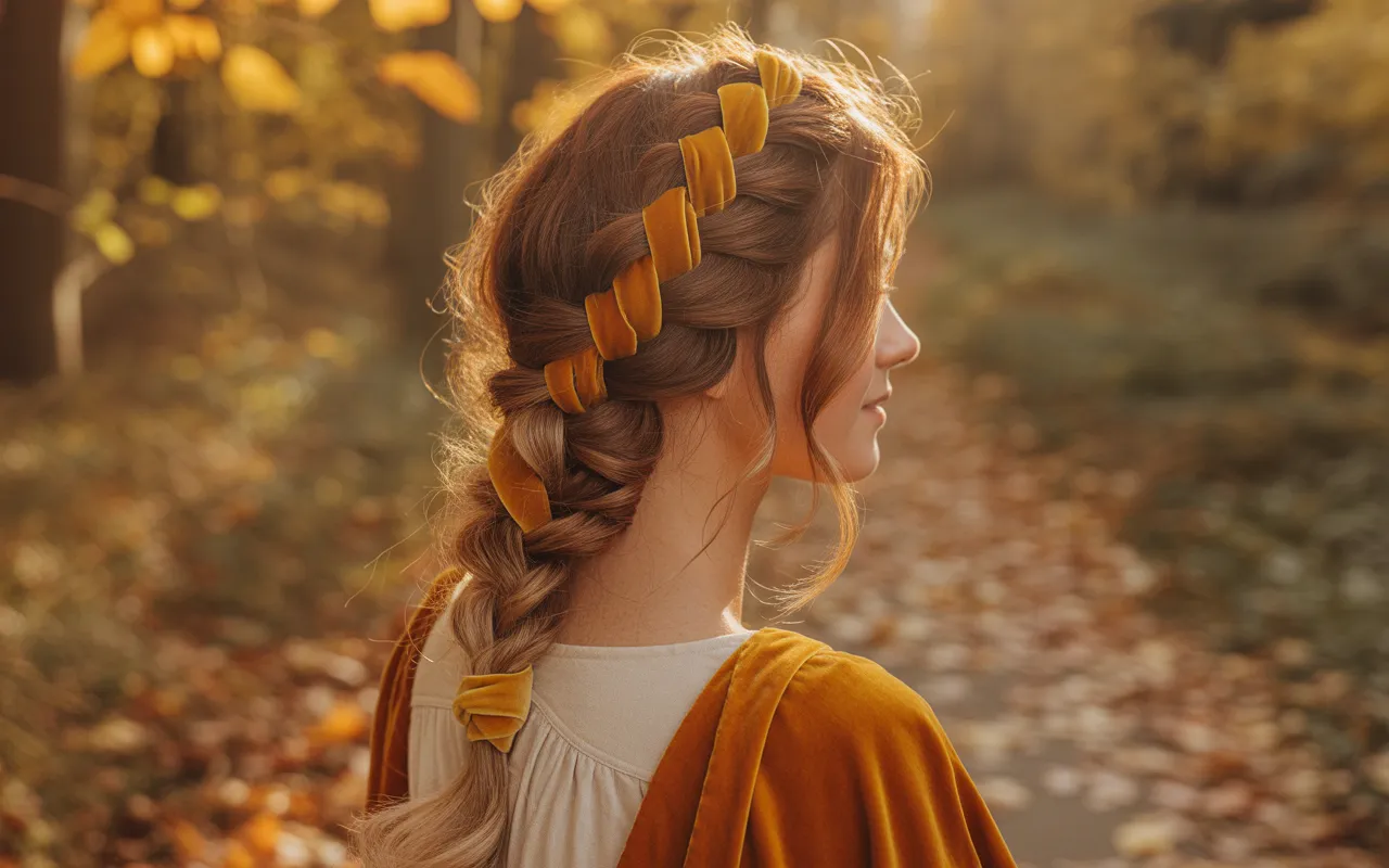 Textured Mustard Velvet Ribbon Braid