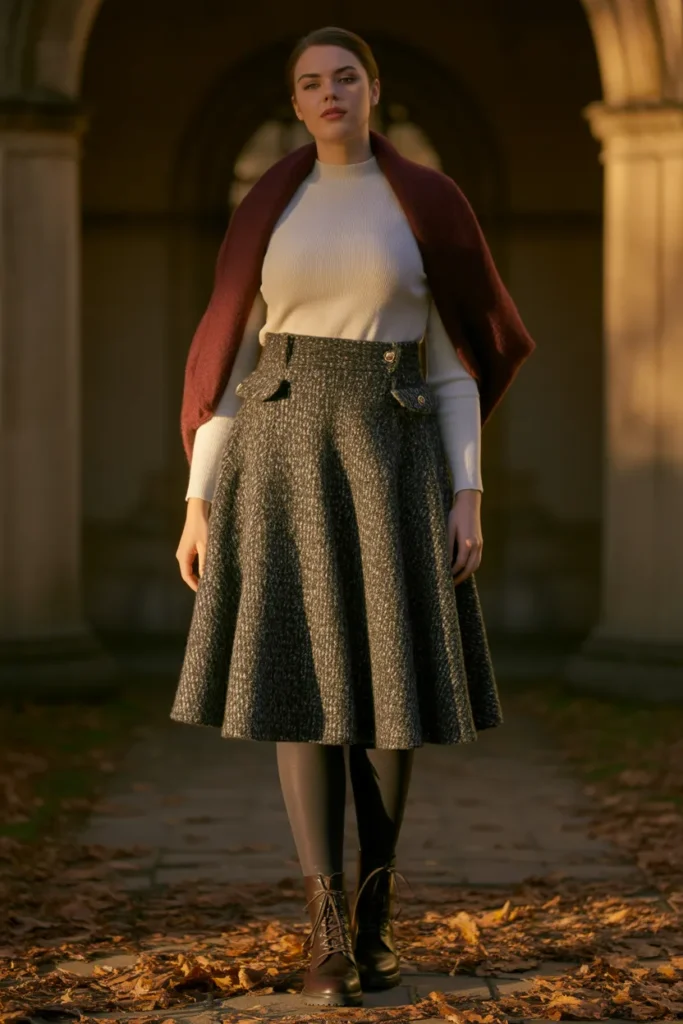 Tweed A Line Skirt