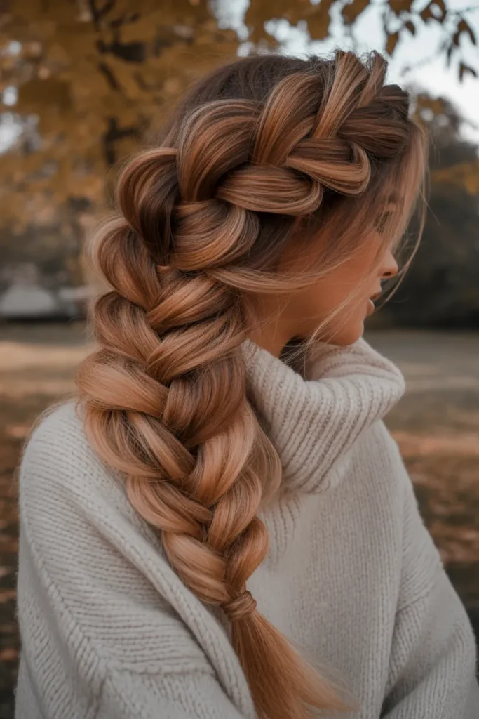 Voluminous Low Fishtail Braid