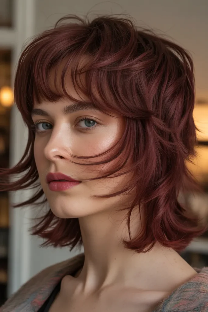 Burgundy Soft Shag Curtain Fringe