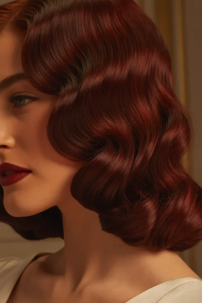 Deep Mahogany Hollywood Waves