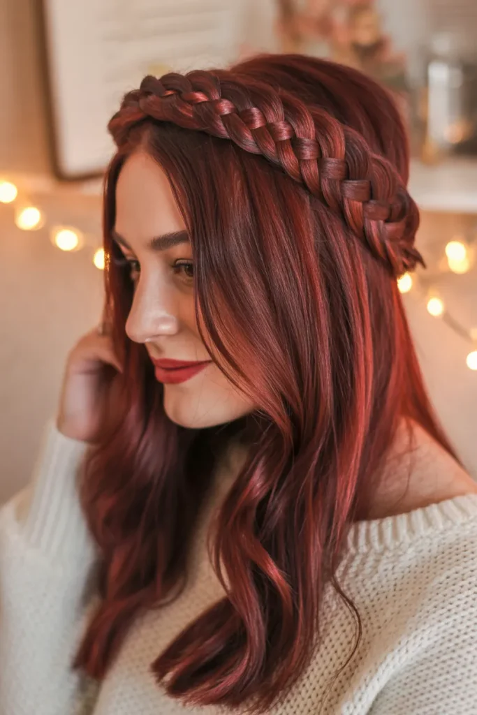 Mahogany Braided Headband Wave