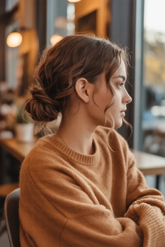 Messy Low Bun with Tendrils