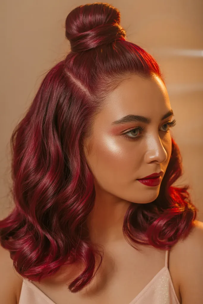 Ruby Gloss Half Updo