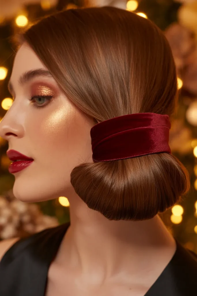 Velvet Red Ribbon Updo