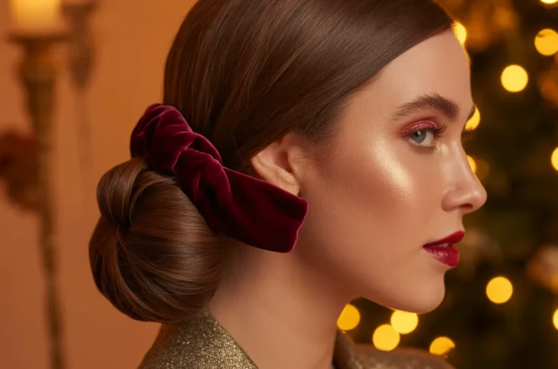 Velvet Red Ribbon Updo
