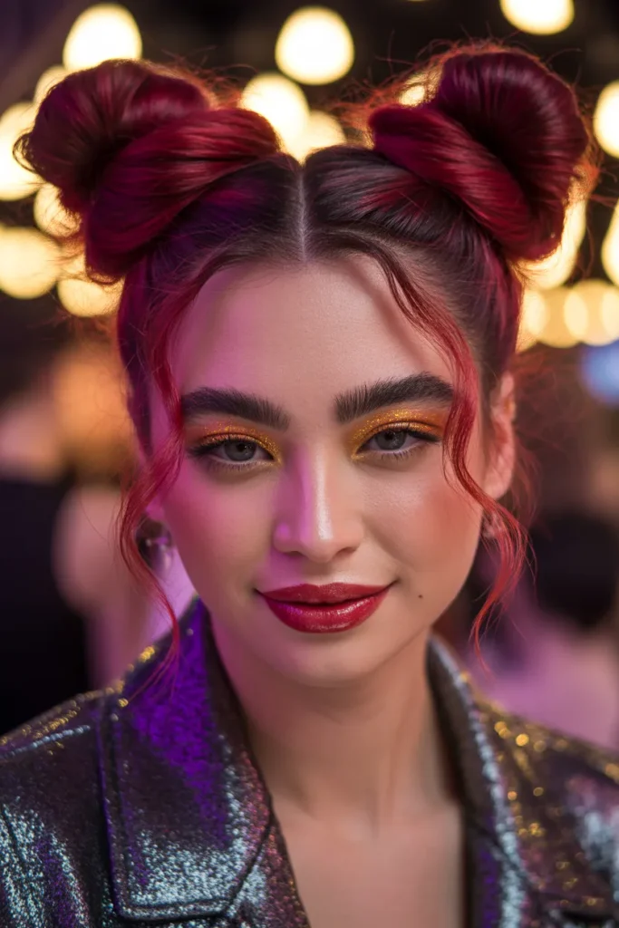 Vivid Cherry Space Buns