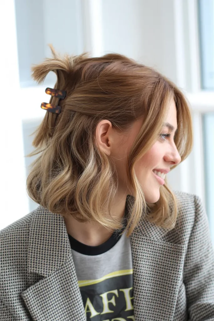 Voluminous Claw Clip Half Up